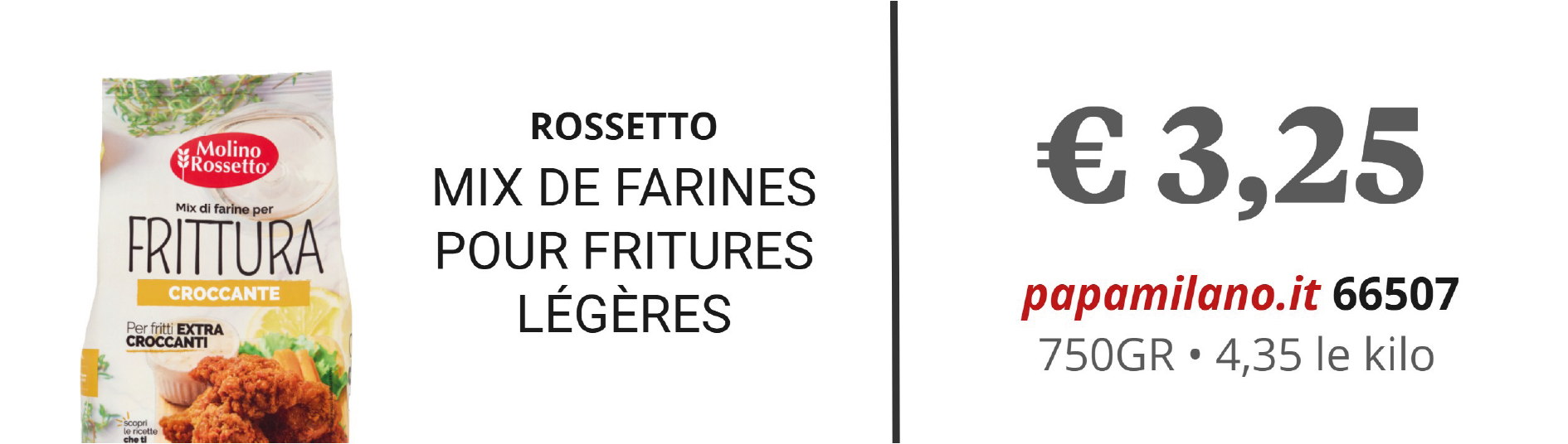 ROSSETTO MIX DE FARINES POUR FRITURES LÉGÈRES